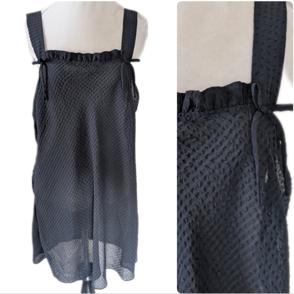 Victoria's Secret Other - Vintage Victoria's Secret Nightie Large Babydoll Sheer Puckered Fabric Bow Dress